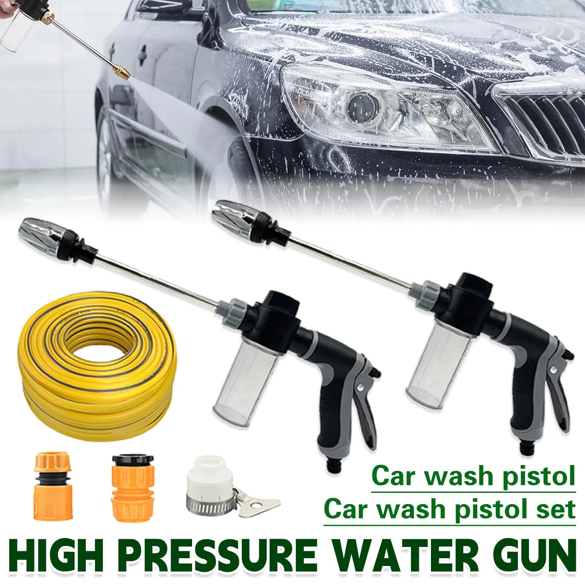 High Pressure Long Pole Water Spray Nozzle Household Car Wash Cleaning Sprayer - Car Wash Sprayer Set