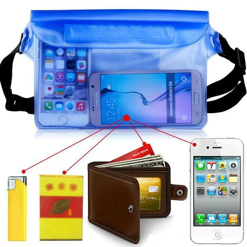 Waterproof Underwater Waist Belt Bum Bag Beach Swimming Boating Dry Phone Pouch - Green