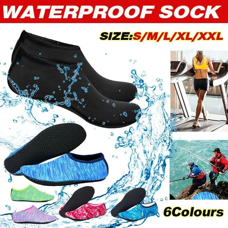 Unisex Water Shoes Slip On Aqua Socks Swim Surf Diving Yoga Exercise Reef Shoes - Purple-S
