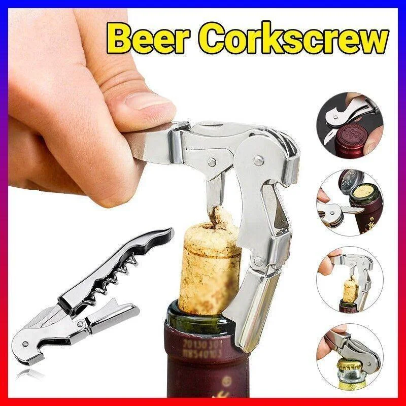 Waiters Friend Corkscrew Stainless Steel Wine Bottle Opener Screw Knife Bar