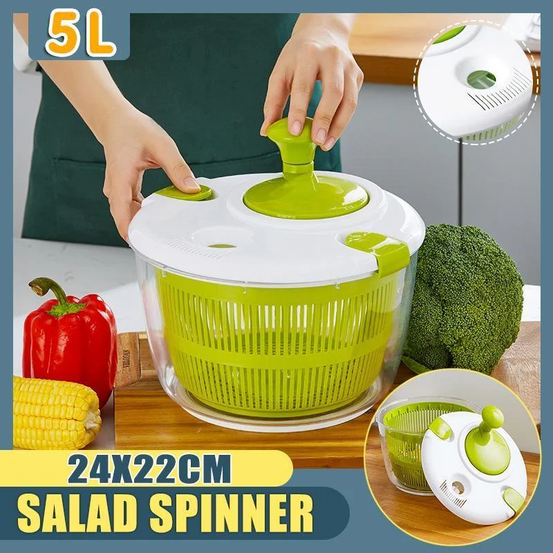 Salad Spinner Vegetable Lettuce Salad Leaves Washer Dryer Serving Bowl Container