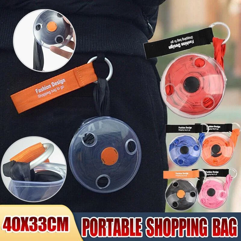 Large Capacity Folding Telescopic Storage Bag Portable Shopping Bag For Travel - Blue