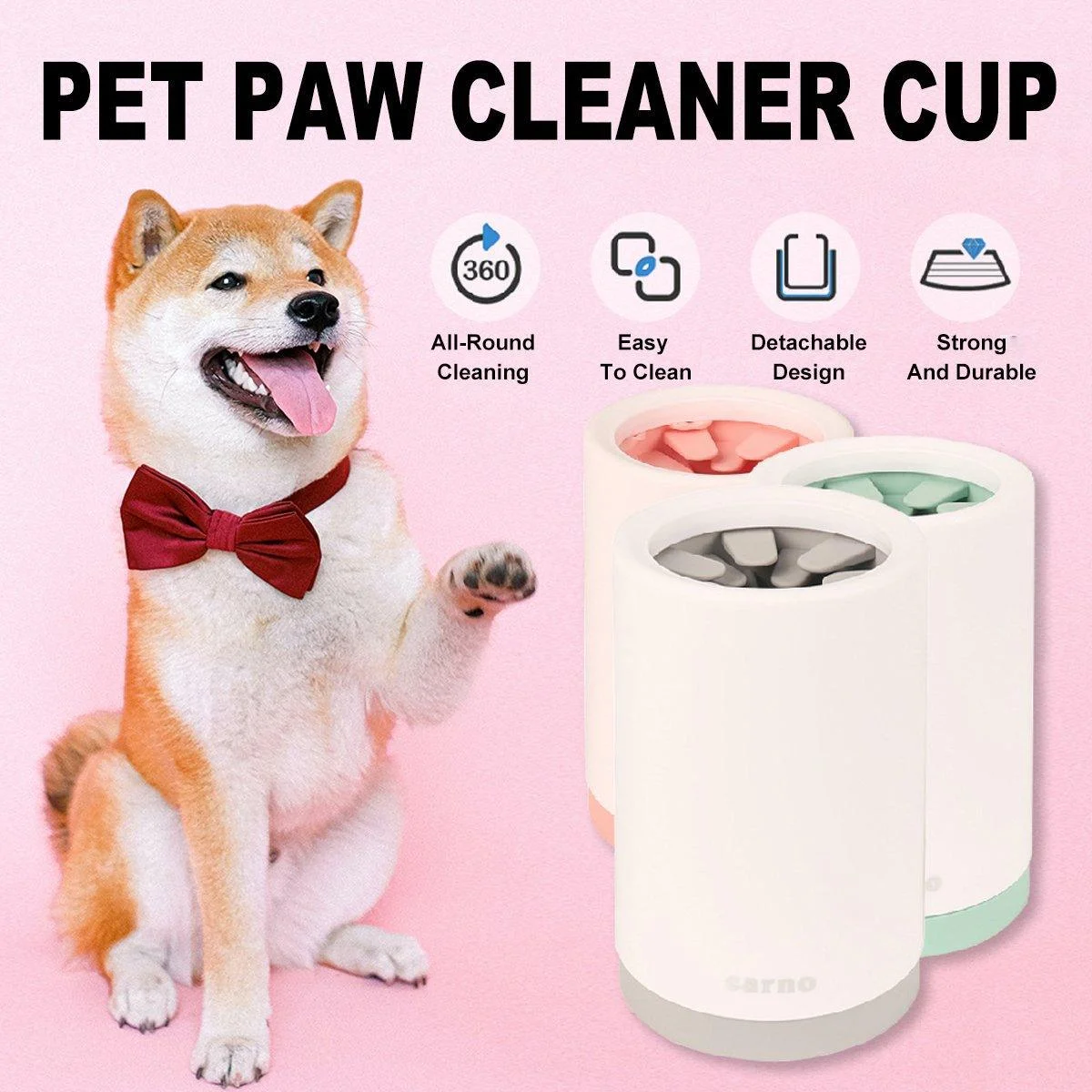 Pet Foot Wash Cup Automatic No-Rub Paw Cleaner Cat Dog Paw Washing Cup Clean - Green
