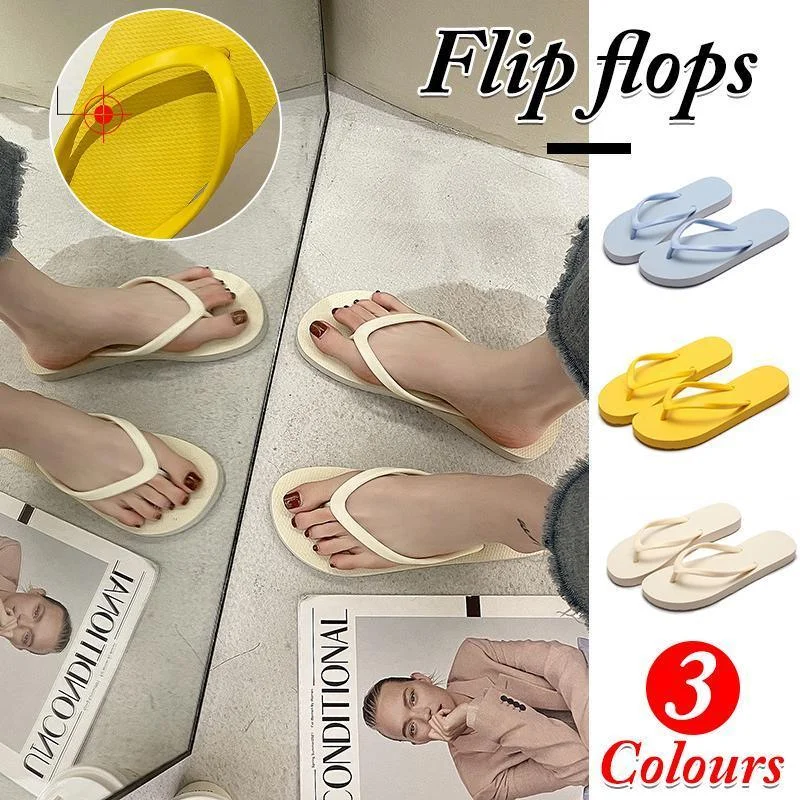 Slippers For Women Casual Fashion Bohemian Beach Shoes Flip Flops Flat Shoes - Light Blue