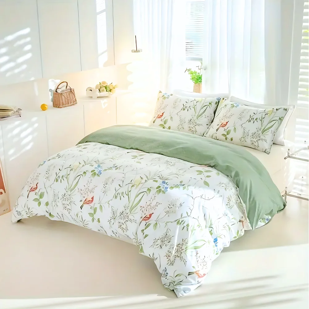 Dreamfields - Green Roost Quilt Cover Set - (3pcs, Queen Size)