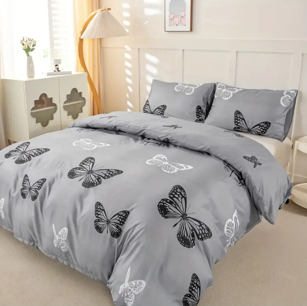 Dreamfields - Mono Papilio Quilt Cover Set - (3pcs, King Size)