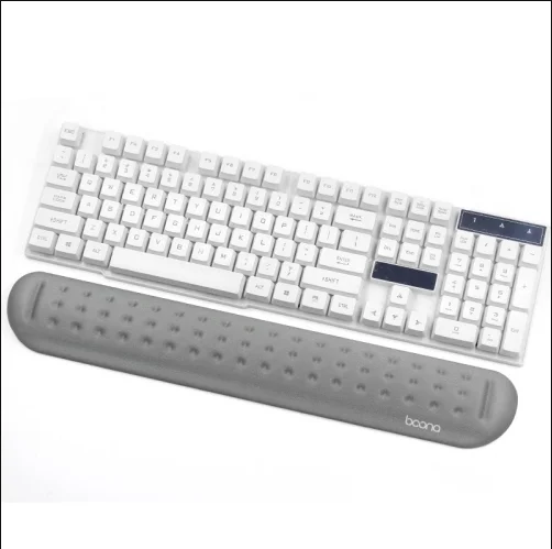 Silicone Memory Cotton Wrist Pad For Keyboard And Mouse Large Size Gray