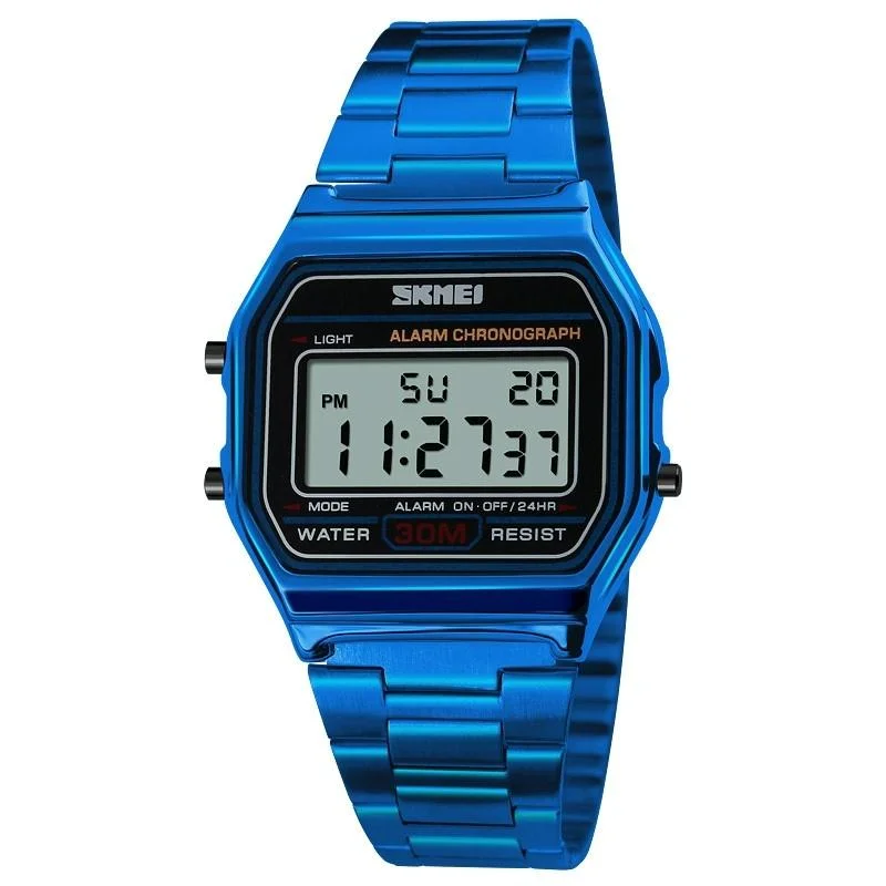 Waterproof Steel Band Men Electronic Watch - Lightweight Business