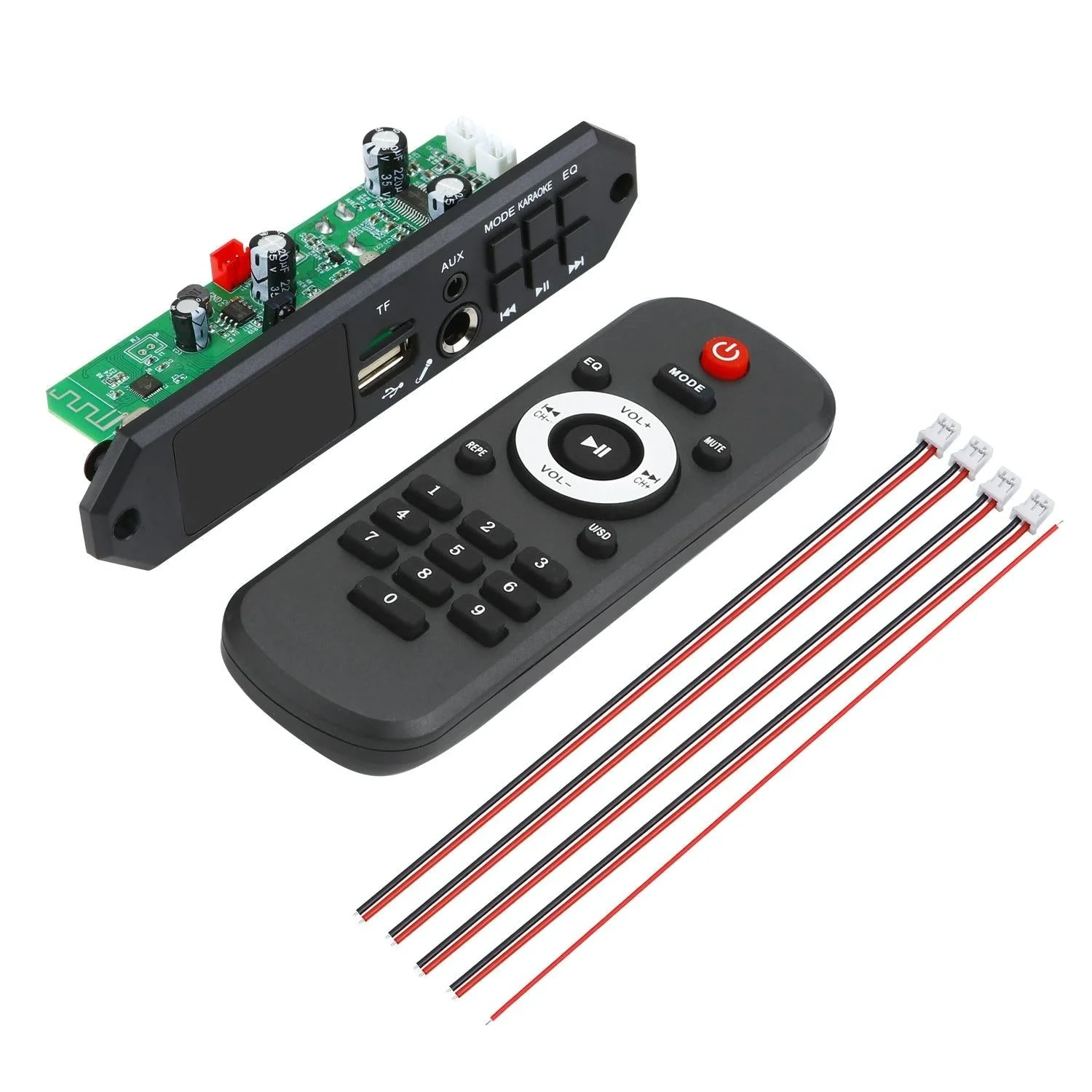 12V Bluetooth Mp3 Decoder Board W / 80W Power Amp & Colour Screen - Big Remote Control