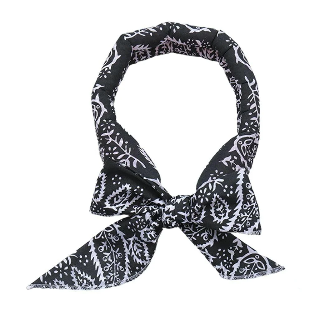 3 Piece Cooling Bandana Neck Wraps For Summer Black Leaves