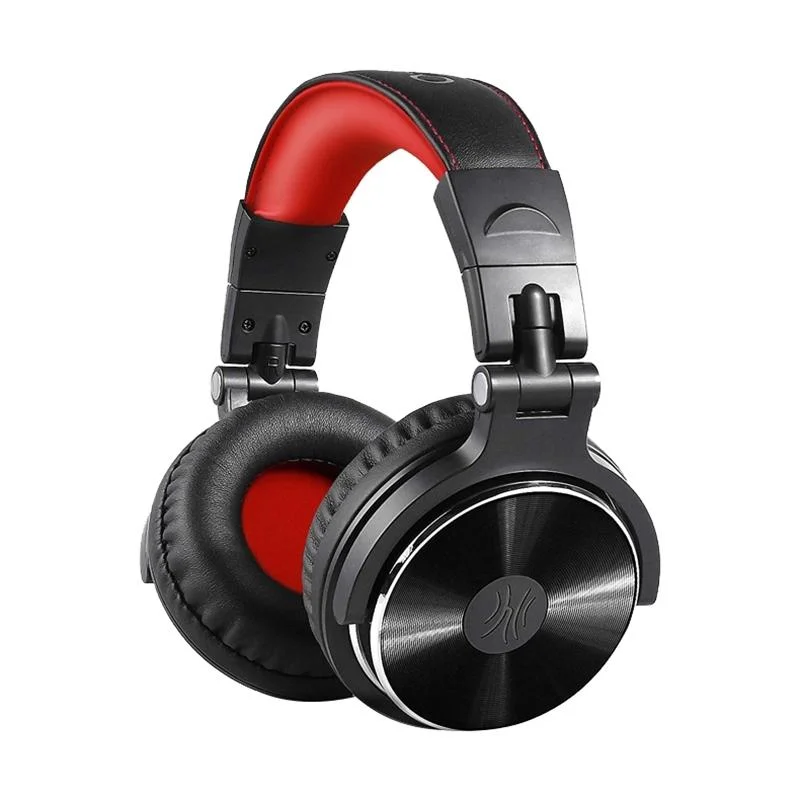 Head-Mounted Wired Headphone With Noise Reduction And Mic Black / Red