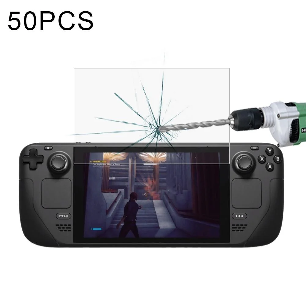 50-pack Tempered Glass Film for Steam Deck Console - 0.26mm 9h 2.5d