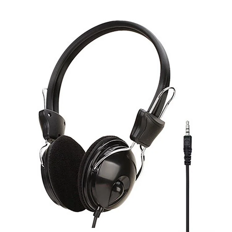 Black 3.5Mm Office Headset 1.6M Cable For Online Classes