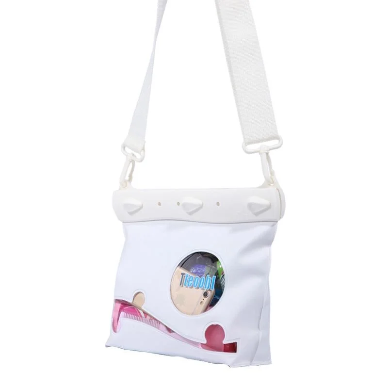 Waterproof One Shoulder Crossbody Diving Bag Medium White