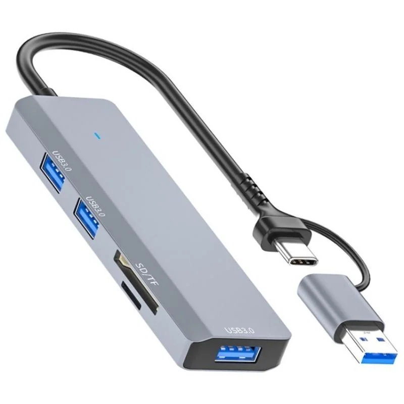 3-Port Usb Hub With Type-C & Sd / Tf Slots