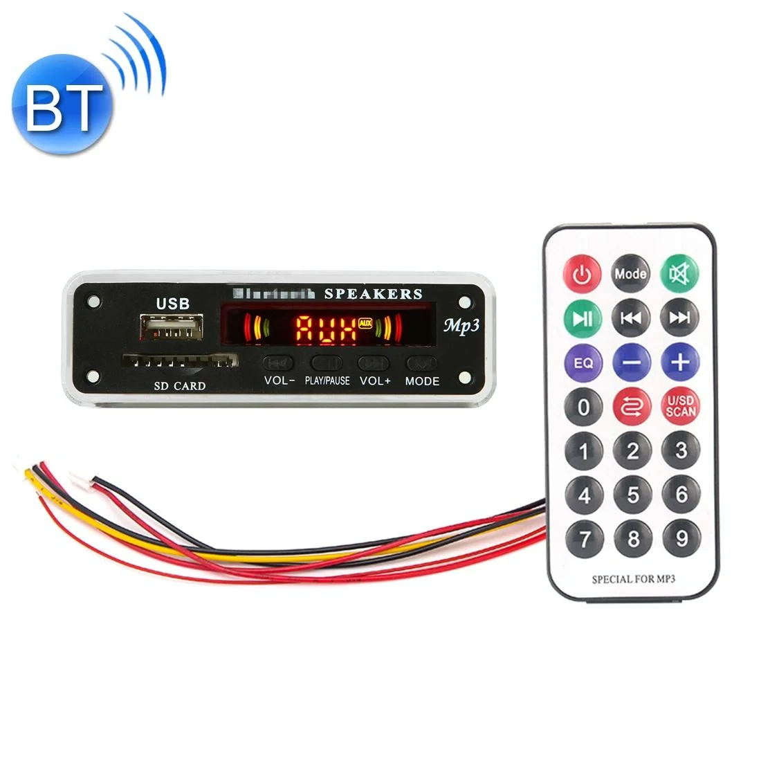 12V Car Audio Mp3 Player Board With Bluetooth & Remote - Fm Radio Sd / Usb