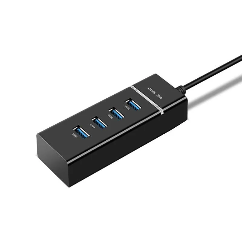 4-Port Usb 2.0 Hub With Light Bar 15Cm Cable Black