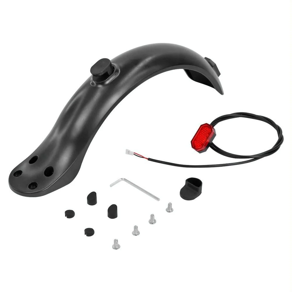 8.5 Inch Rear Fender for Xiaomi M365 / 1s / Pro Scooter - Plastic 4 Holes - Fender+Tail Light Set