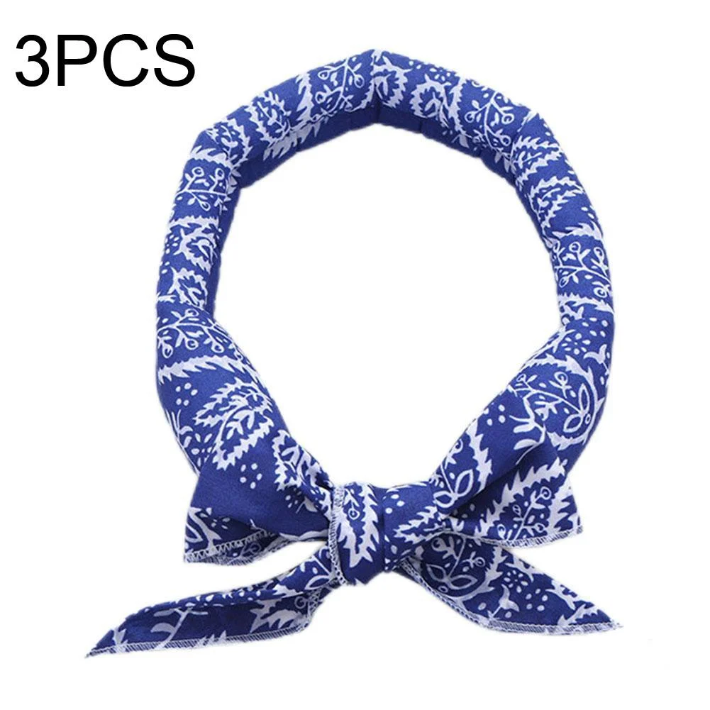 3 Piece Cooling Bandana Neck Wraps For Summer Blue Leaves