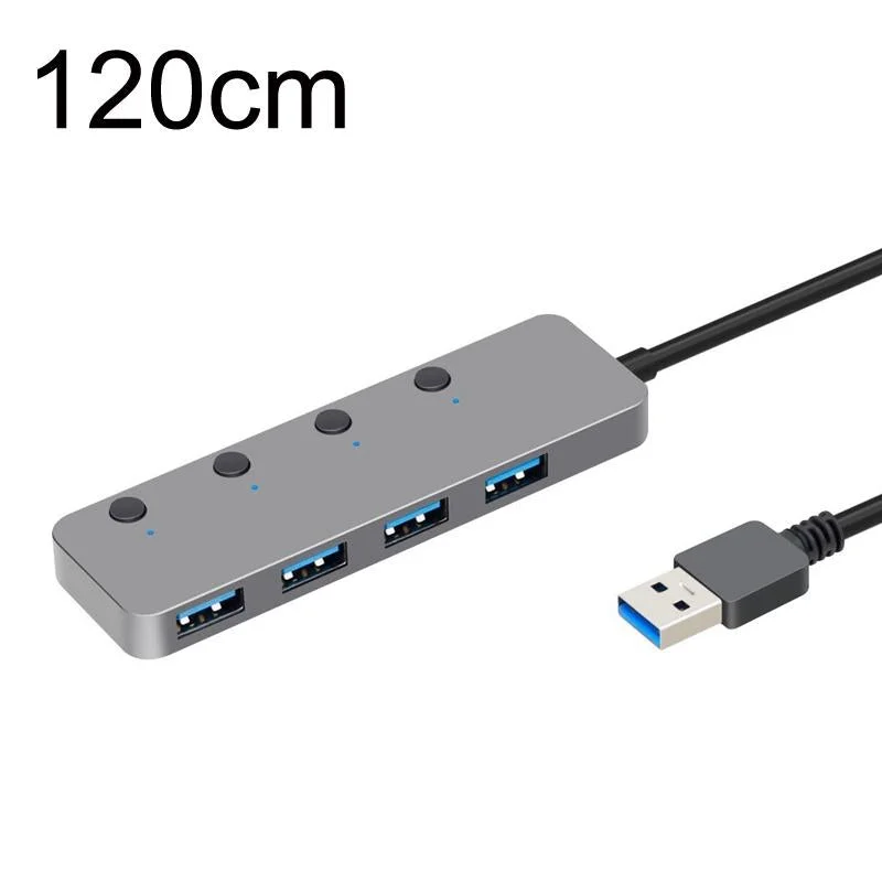 Usb 3.0 4-Port Type-C Aluminum Alloy Hub 120Cm Cable