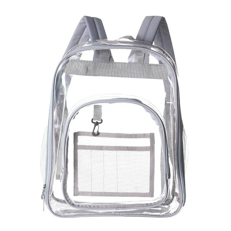 Waterproof Pvc Backpack for Students - Compact and Durable - Light Grey