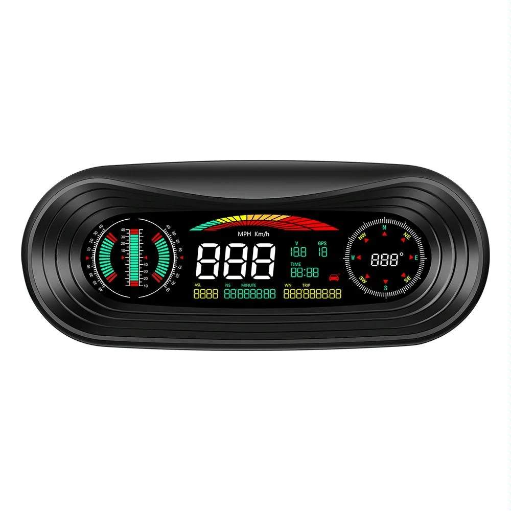 Universal Car Hud Display Speed Voltage Mileage