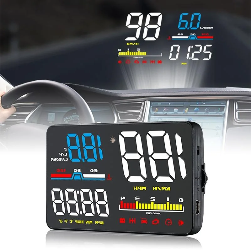 5 Inch Obd2 Head Up Display Car Speed Revolving Speed Water Temp Battery Voltage