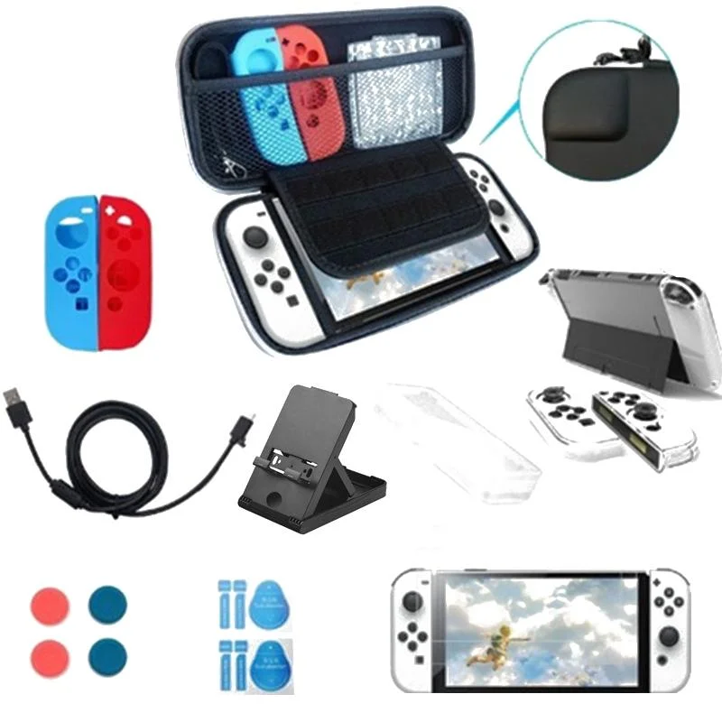 Switch Oled Bundle with Crystal Shell Remote Film and Storage Bag