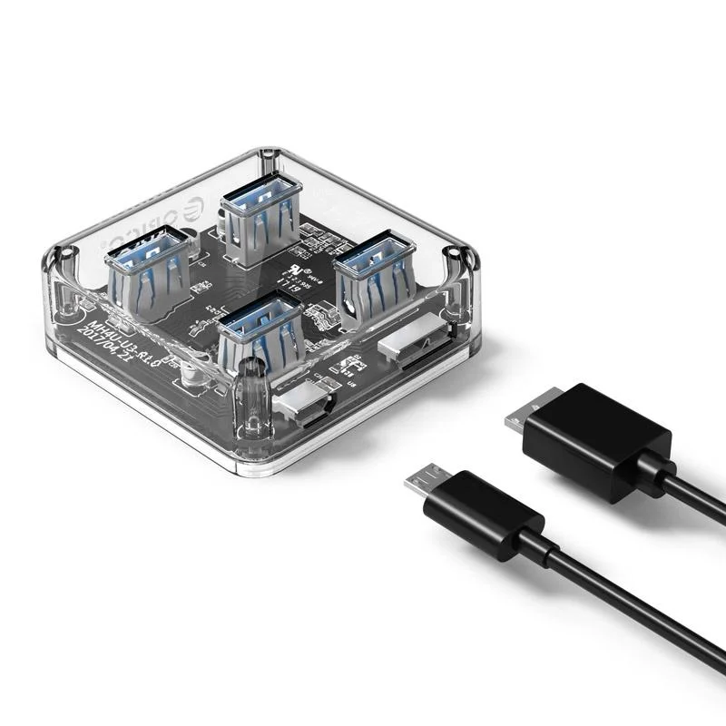 Transparent Usb 3.0 Desktop Hub + 30Cm Micro Usb Cable