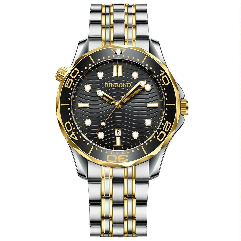 Waterproof Men Sports Watch - Inter-gold Luminous