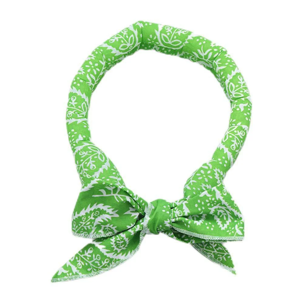 3 Piece Cooling Bandana Neck Wraps For Summer Green Leaves