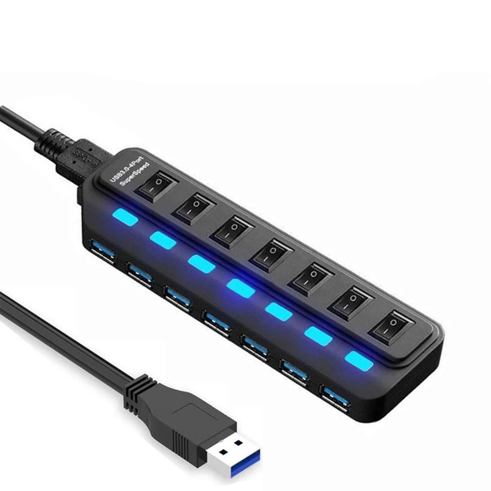 7-Port Usb 3.0 Hub With Independent Switching