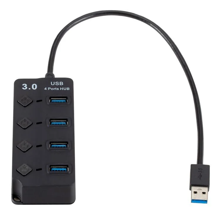 4-Port Usb 3.0 Hub With Switch For Pc / Laptop