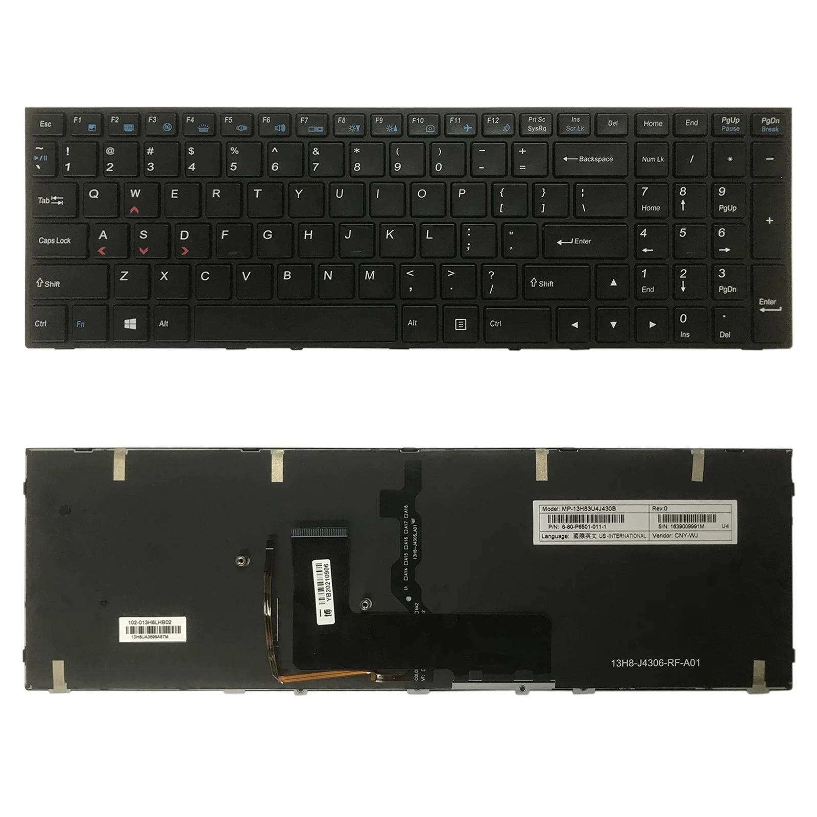 Backlit us Keyboard for Hasee Z7m / Zx7-cp5s2 / K690e
