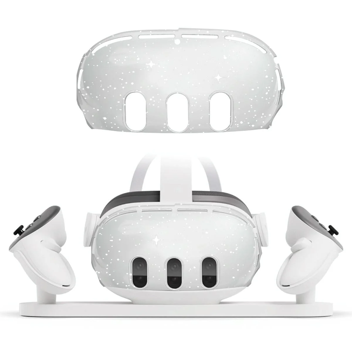 Glitter Protective Shell for Meta Quest 3 - 7 in 1 - Single Shell Glitter Transparent