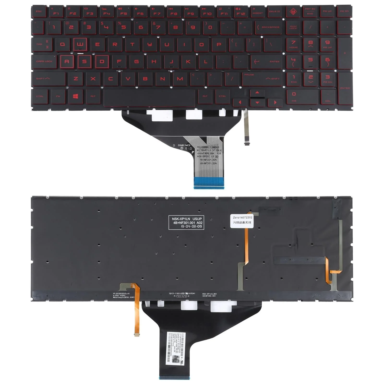 Red Backlit us Keyboard for Hp Omen 15 / 17 Series