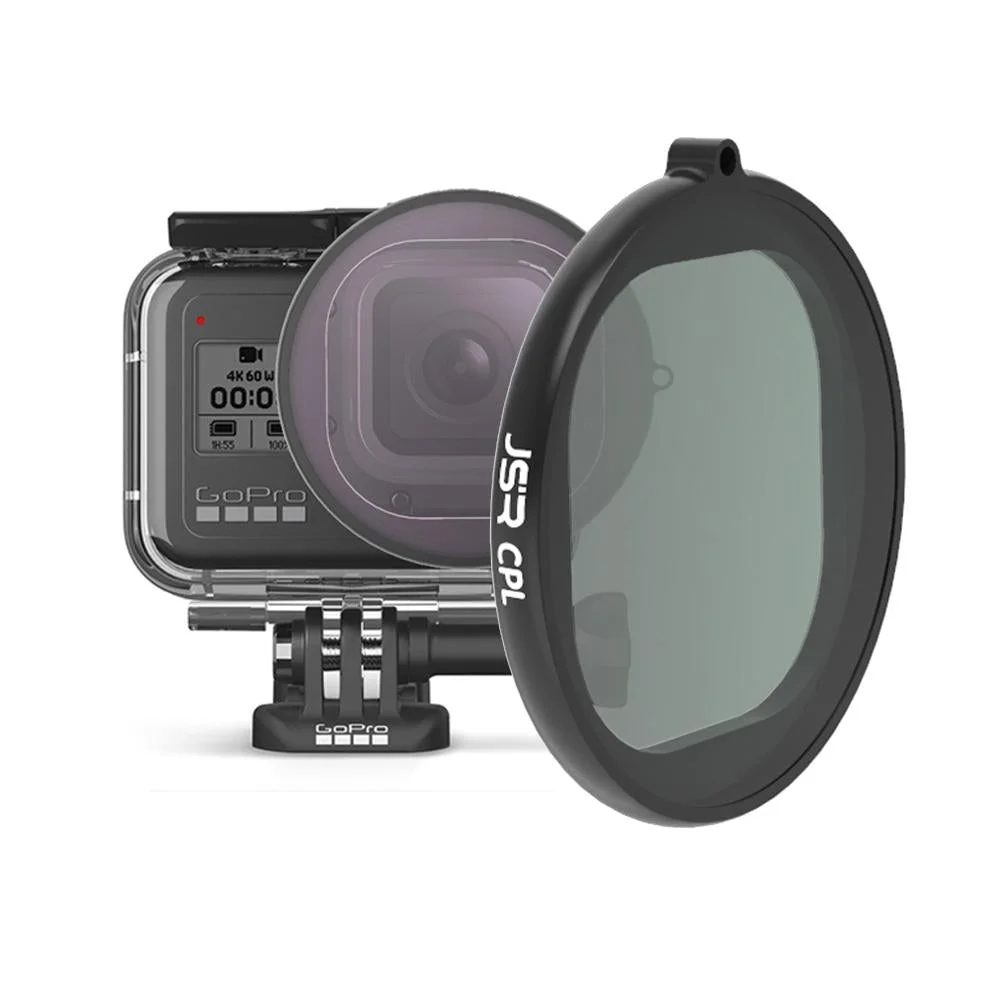 Round Housing Filter for Gopro Hero8 with Cpl Lens