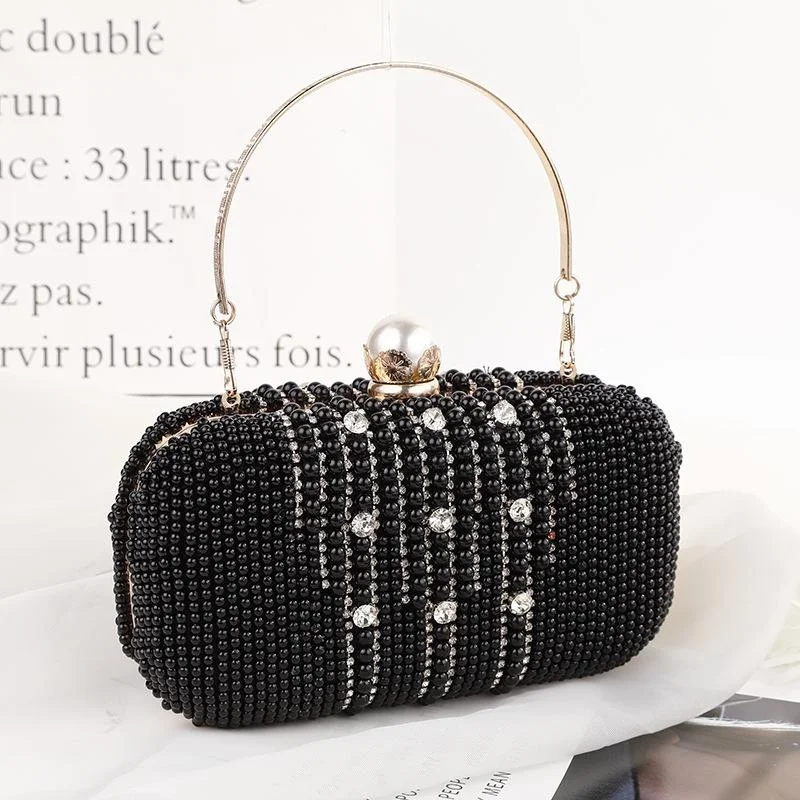 Rhinestone Evening Bag With Chain Strap