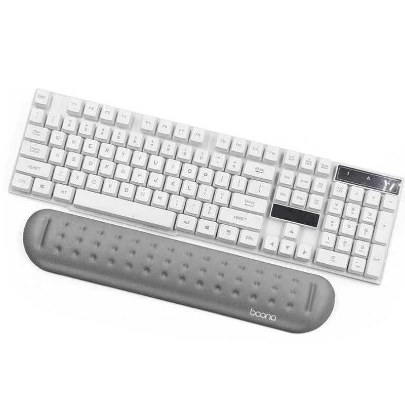 Silicone Memory Cotton Wrist Pad For Keyboard And Mouse Medium Size Gray