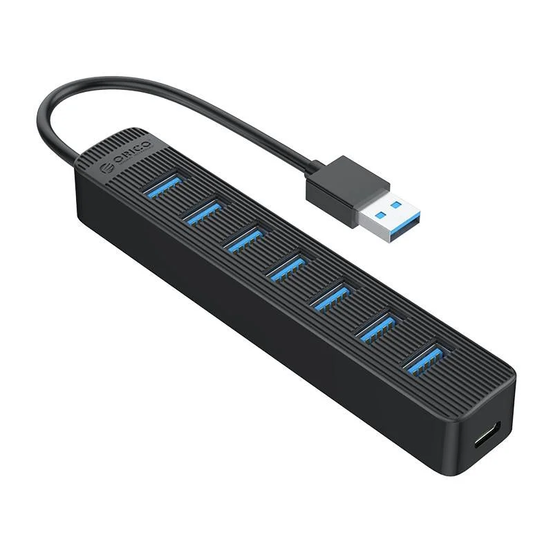 7-Port Usb 3.0 Hub With Black Design