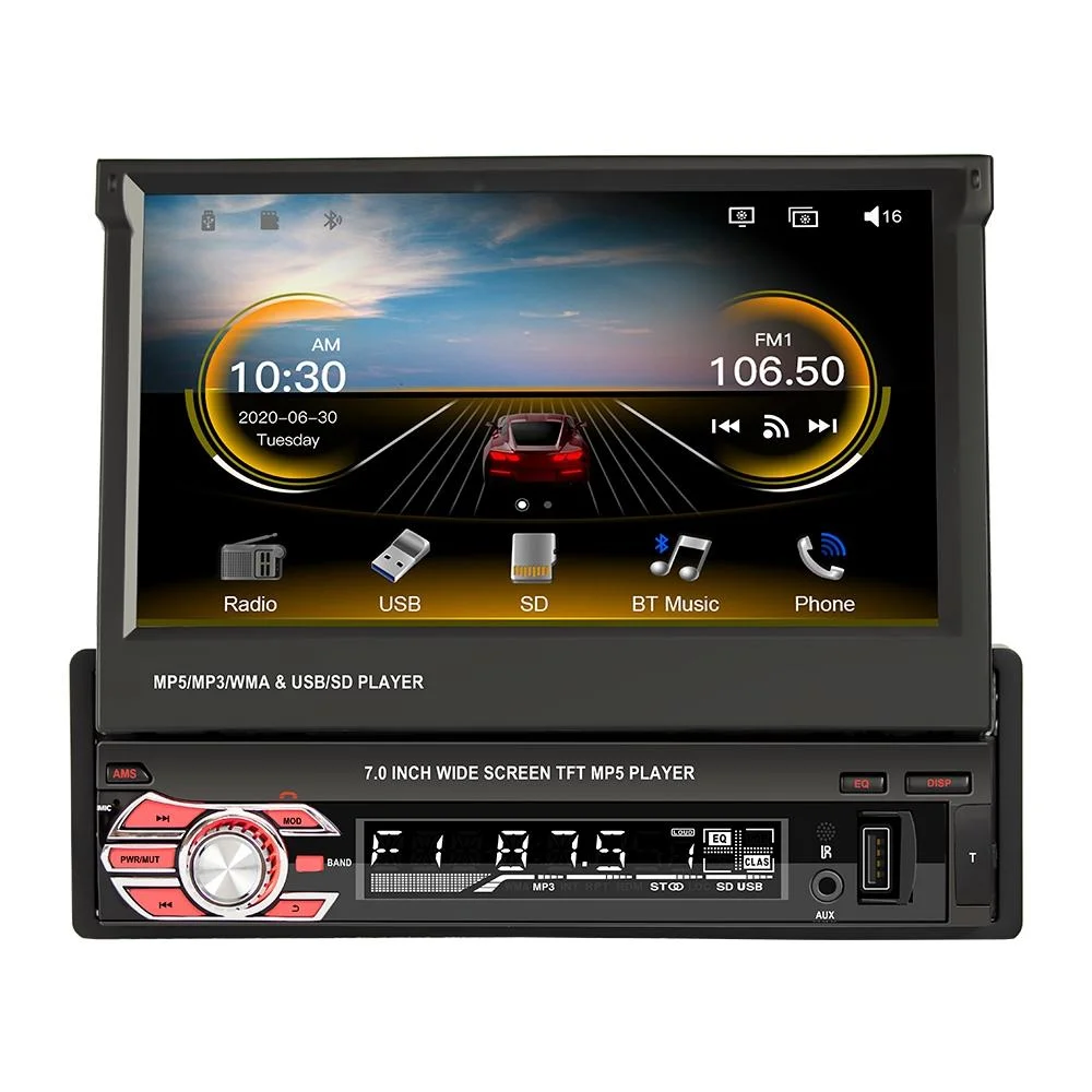 7 Inch Hd Car Mp5 Player W / Gps Bluetooth Mirror Link Fm Tf & Usb