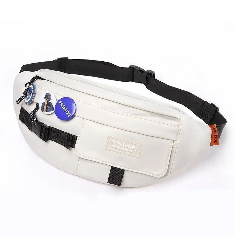 Chest Shoulder Messenger Bag Badge - White + Badge