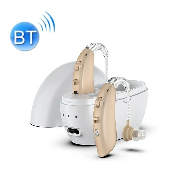 Rechargeable Hearing Aid Amplifier With Charging Pod Skin / White