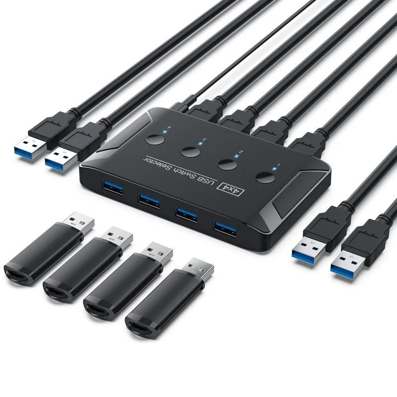 4-Port Usb3.0 Printer Switcher Hub