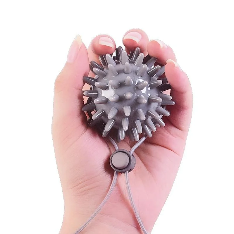 Tpr Grip Ball For Stroke Rehabilitation 5.5Cm With Rope Gray