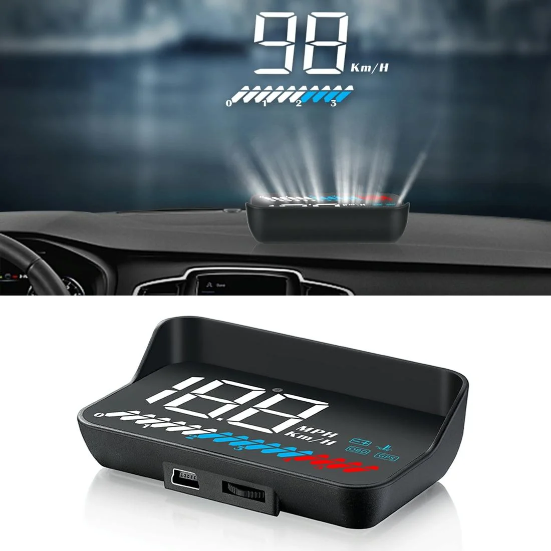 Universal Car Obd2 + Gps Hud 3.5 Inch Display Fuel Consumption