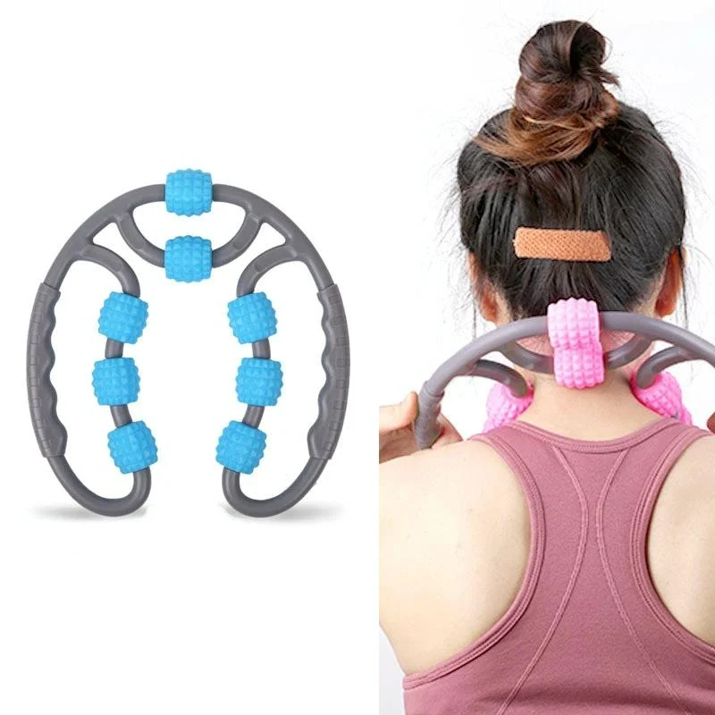 8-Round Yoga Leg Massager Ring-Shaped Roller For Training - Blue