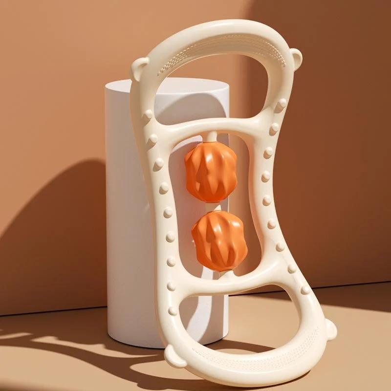 Stretching Yoga Ring With Raised Point Roller - Beige Orange