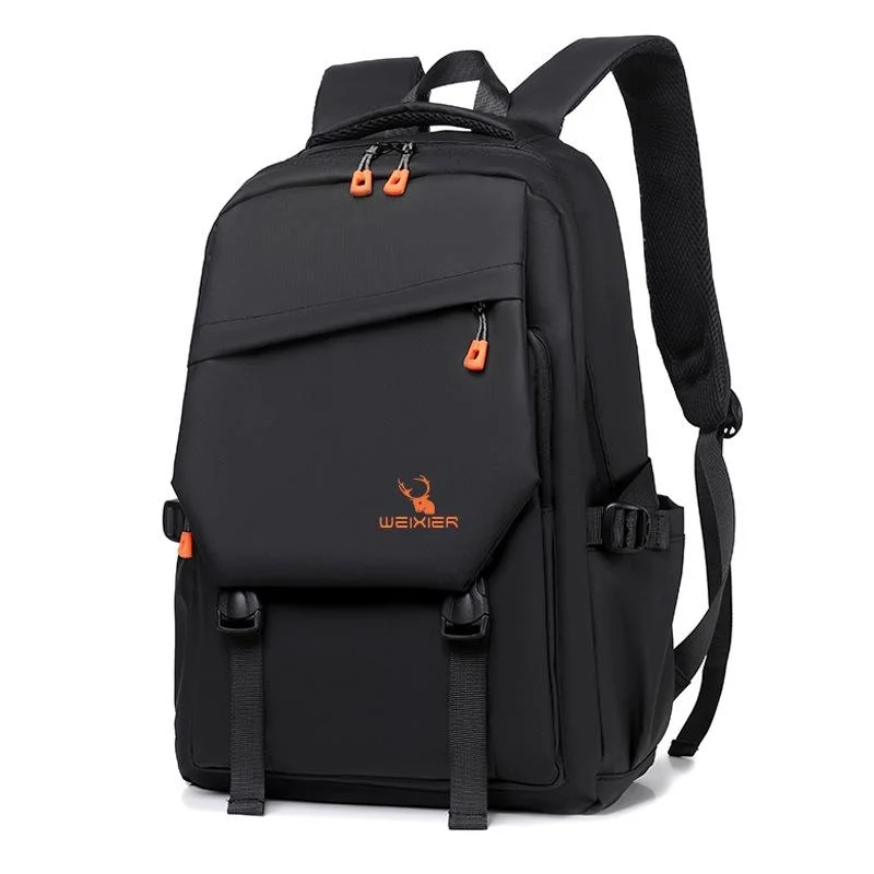 Travel-ready Waterproof Double Shoulder Backpack - Black