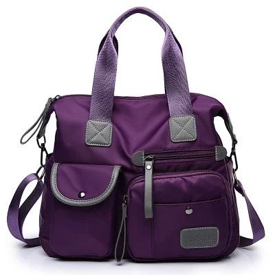 Versatile Oxford Cloth Shoulder Bag for Women - Purple